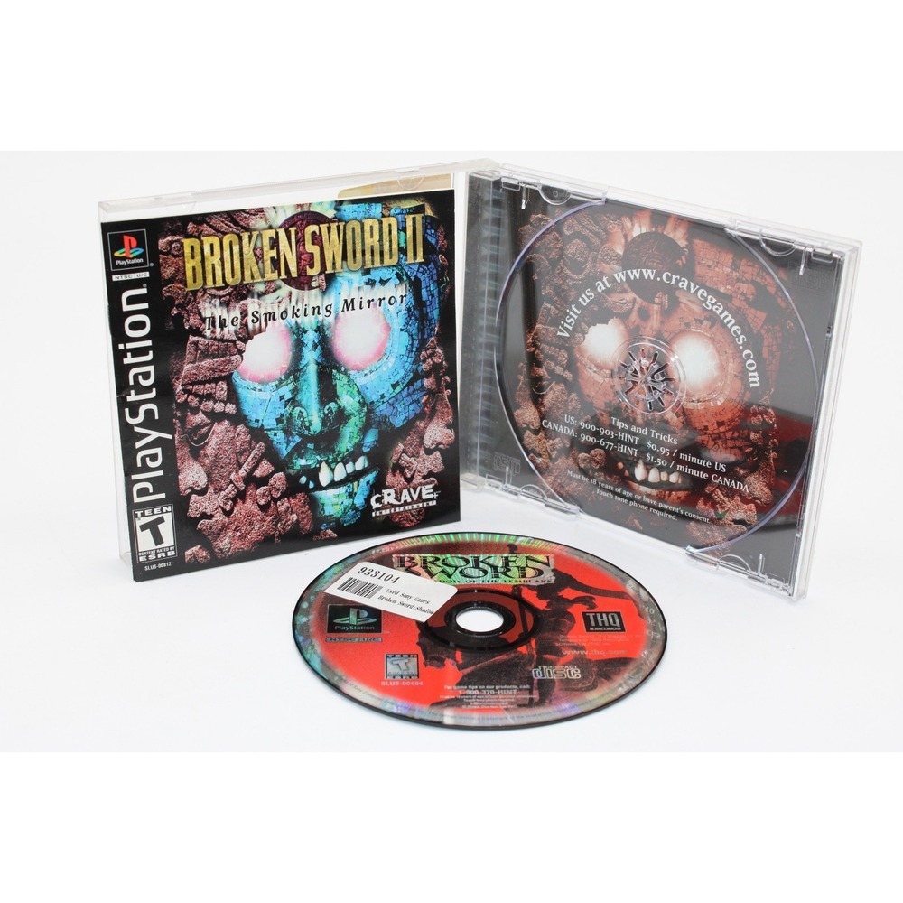 PS1 Broken Sword II: The Smoking Mirror (PlayStation 1, 1999) w/ Manual + Reg